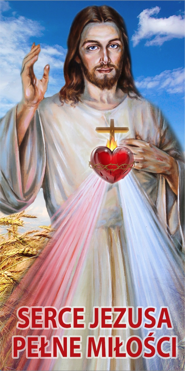 

Baner 100x200 cm ozdoba ołtarza Serce Boże Ciało