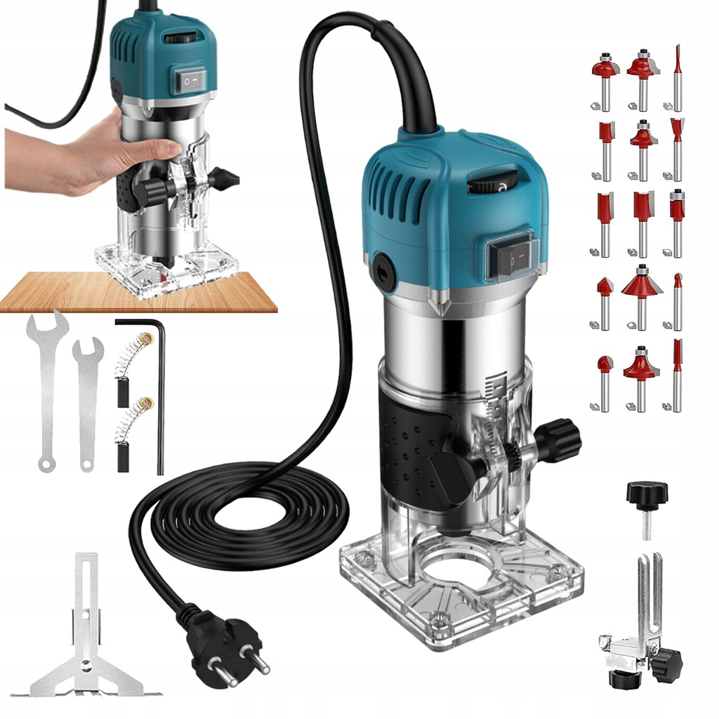 800 W Ruční Ohraňovací Elektrická Frézka S 30000 Ot/min, 6 Rychlostí