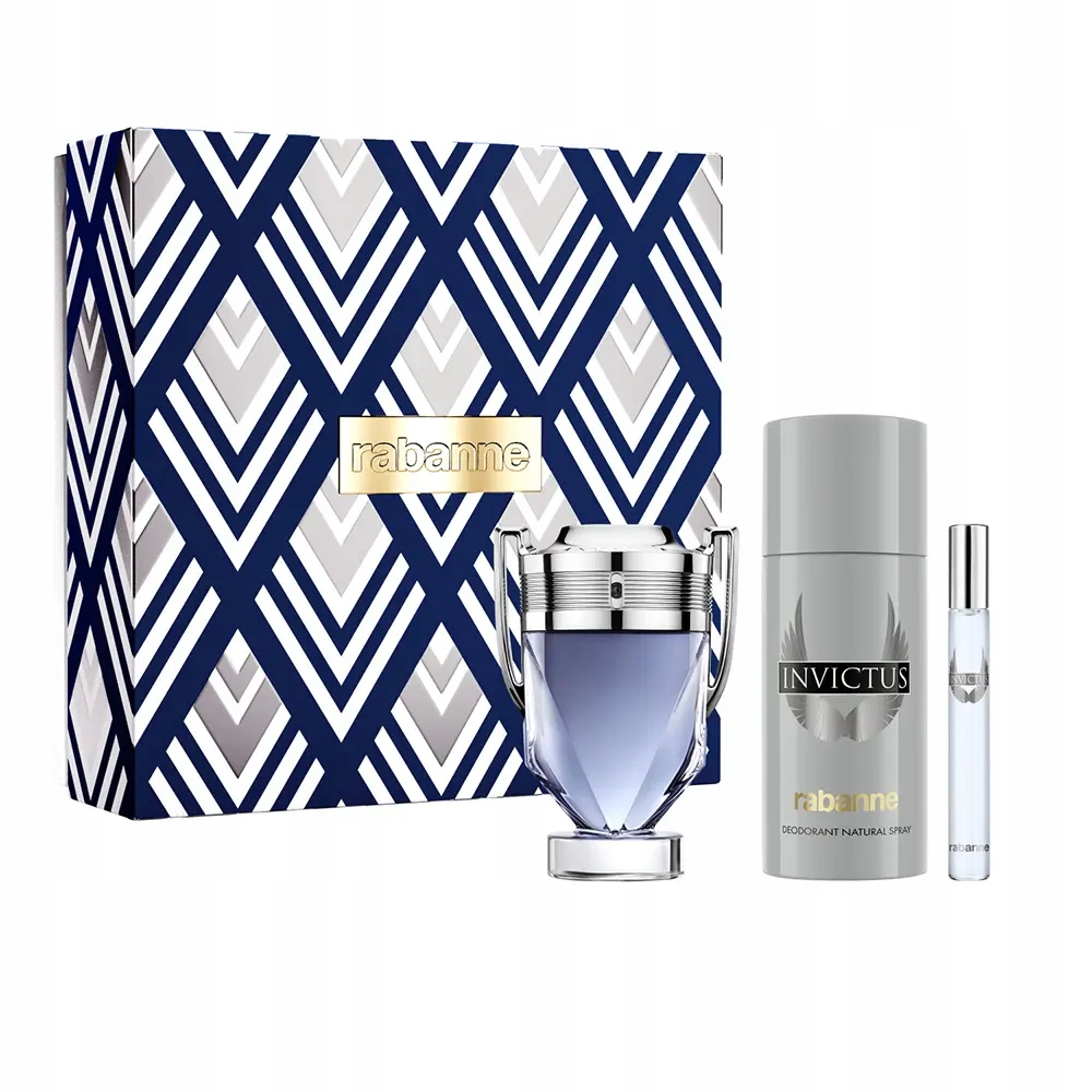 Zestaw Rabanne Invictus 100 ml Edt +10 ml Edt +150 ml dezodorant