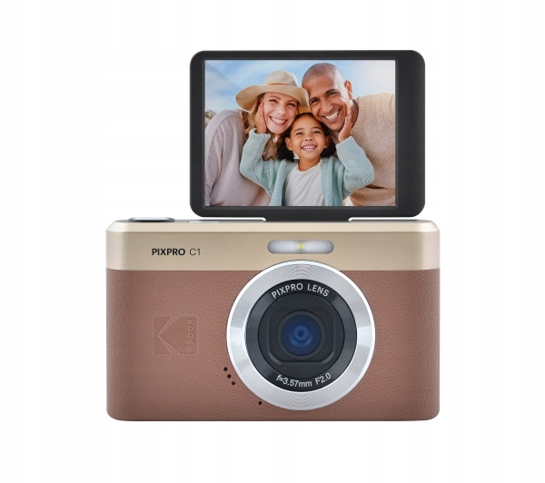 Aparat cyfrowy Kodak Pixpro C1 13Mpix 4x zoom FullHD Brązowy Karta 16GB