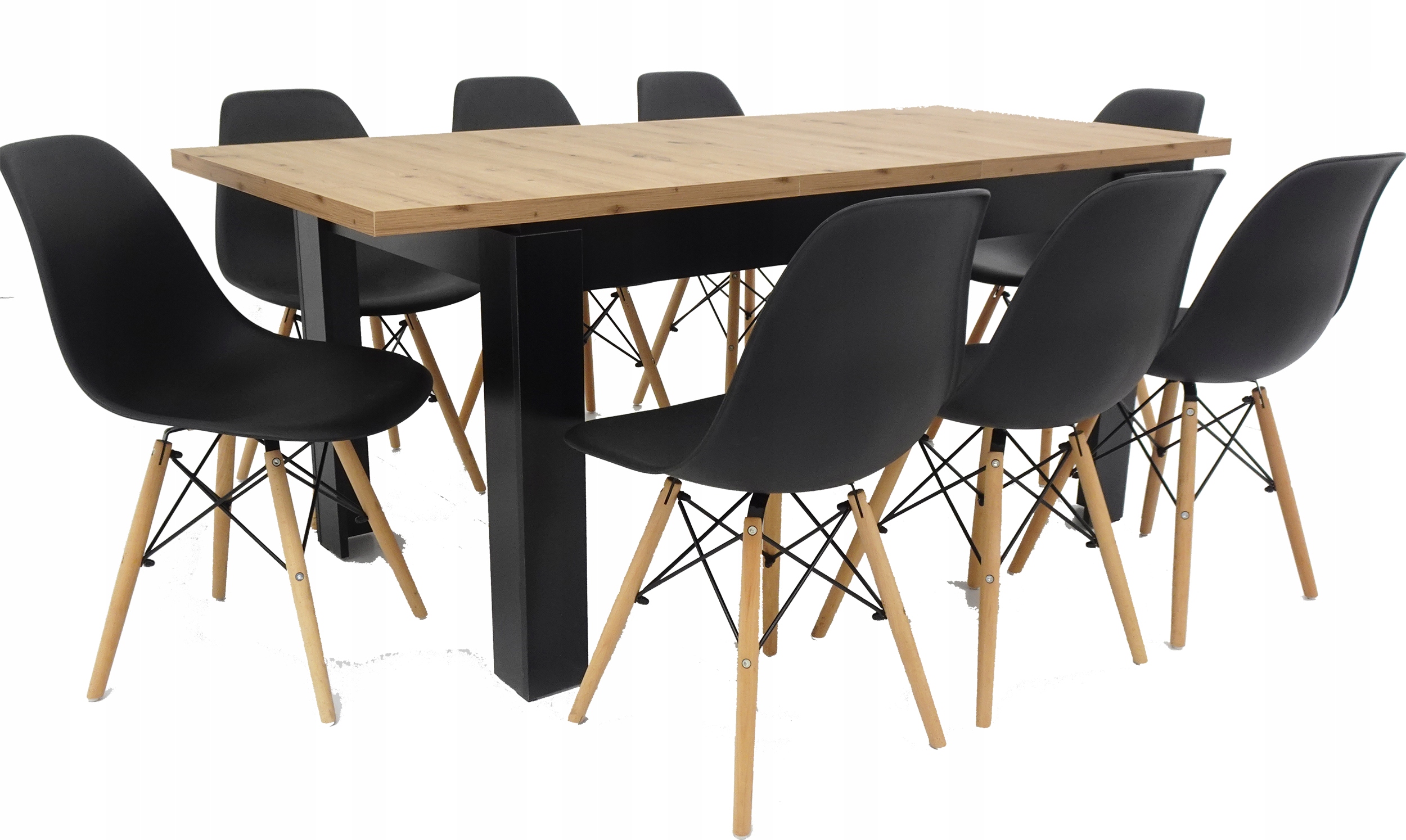 Duży stół 80x140/180 i 8 krzeseł do JADALNI SALONU