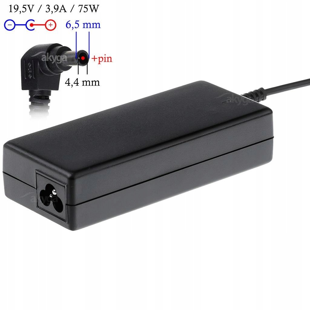 Zasilacz sieciowy Akyga AK-ND-19 do notebooka 19,5V/3,9A 75W 6.5x4.4mm pi