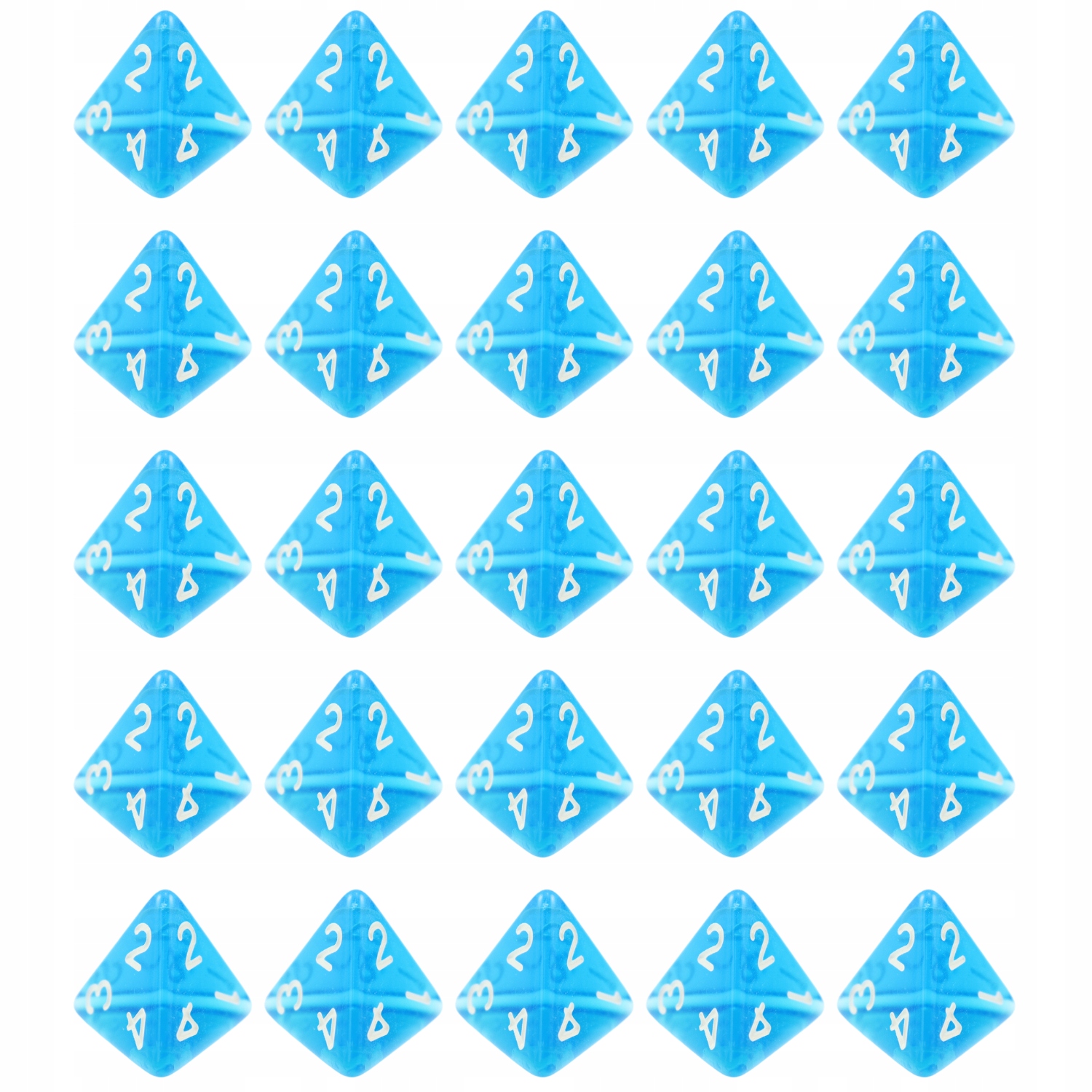 ZESTAW 25 KOSTEK K4 RPG ŁZA OCEANU KOŚĆ CZTEROŚCIENNA