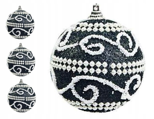 

Bombki dekorowane perłami styropianowe 8cm 3szt