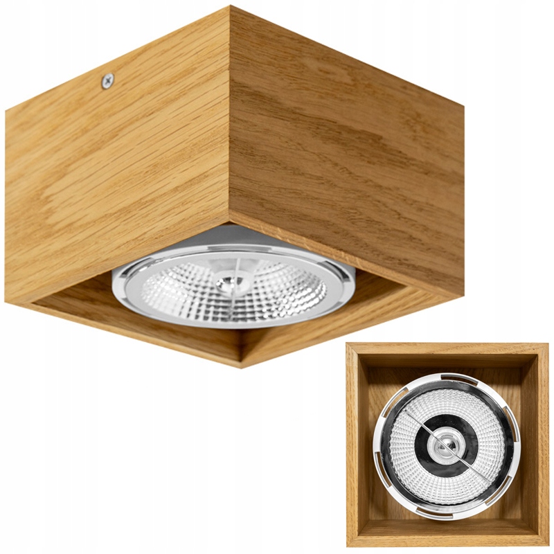 Svietidlo Stropné Svietidlo 15x15 cm Dubová GU10 Led Nástenná stropná lampa Halogénová