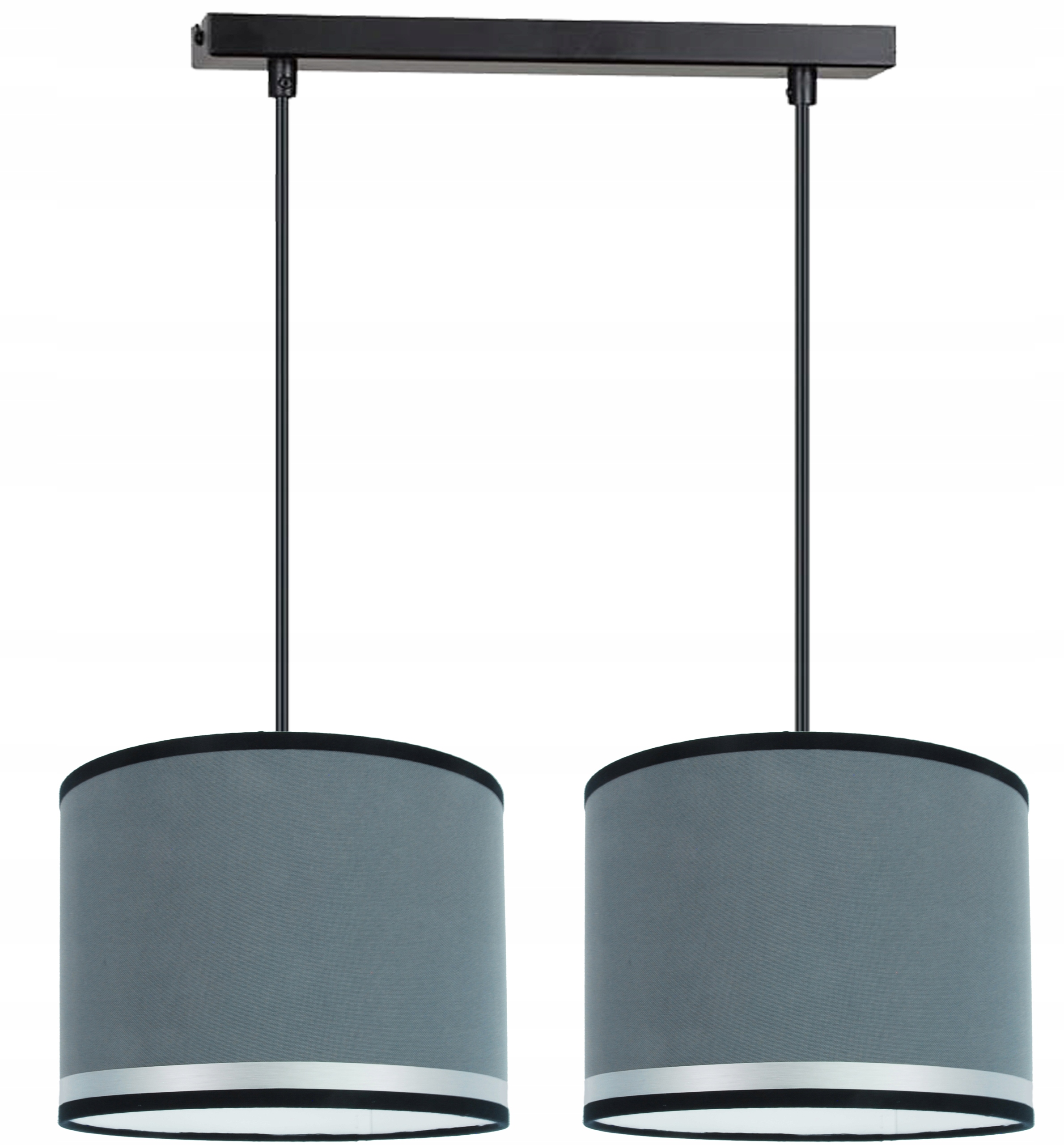 Závěsné Stropní Svítidlo Dvojitá Modern 90 cm Šedá Kulatá Moderní Design