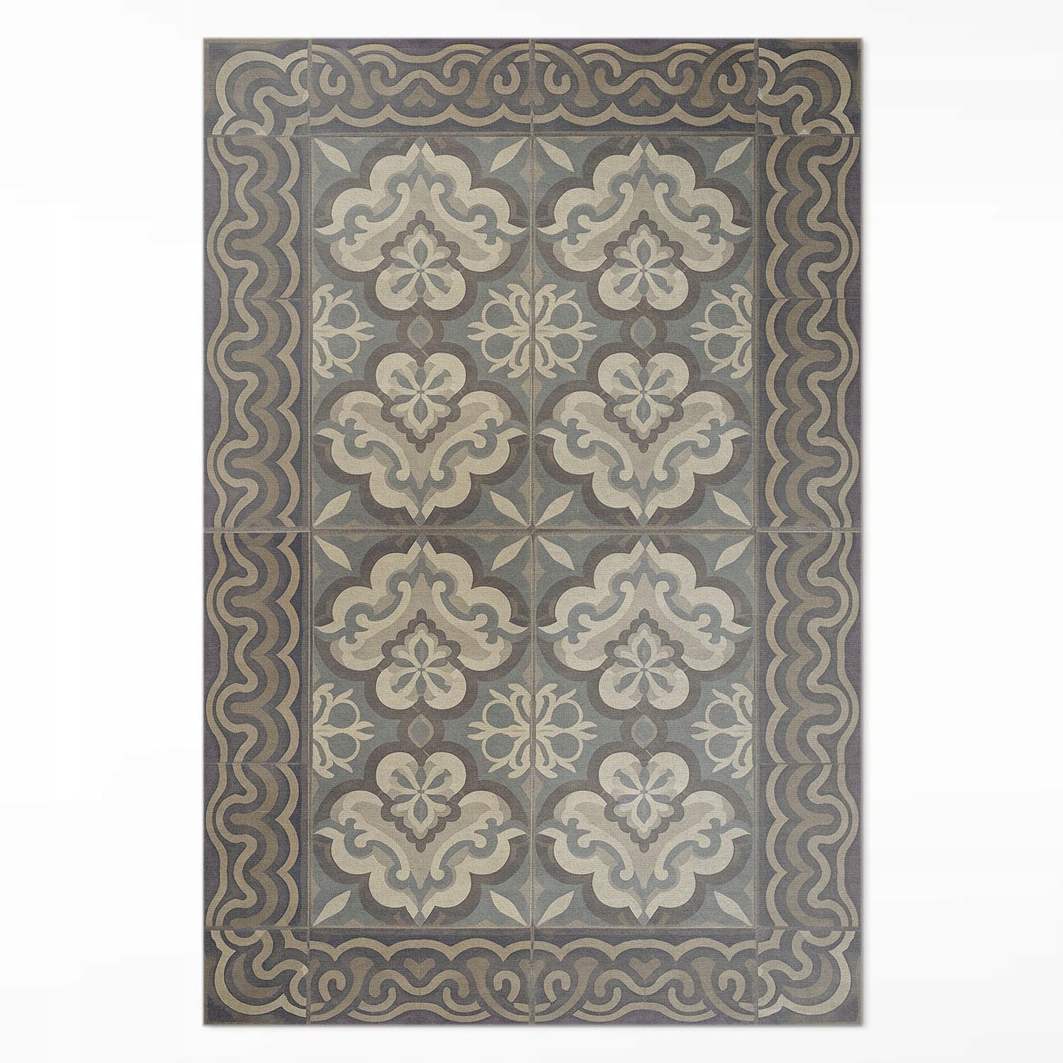 Vinylový Koberec s potiskem Rustikální geometrie na vintage dlaždicích 80 x 120 cm