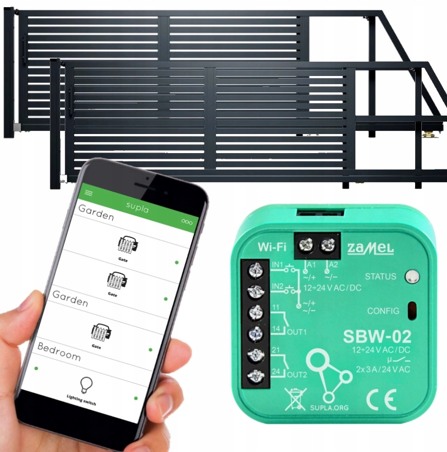Ovládač brány 2-kanálový Wi-Fi Supla Nice Hormann Faac