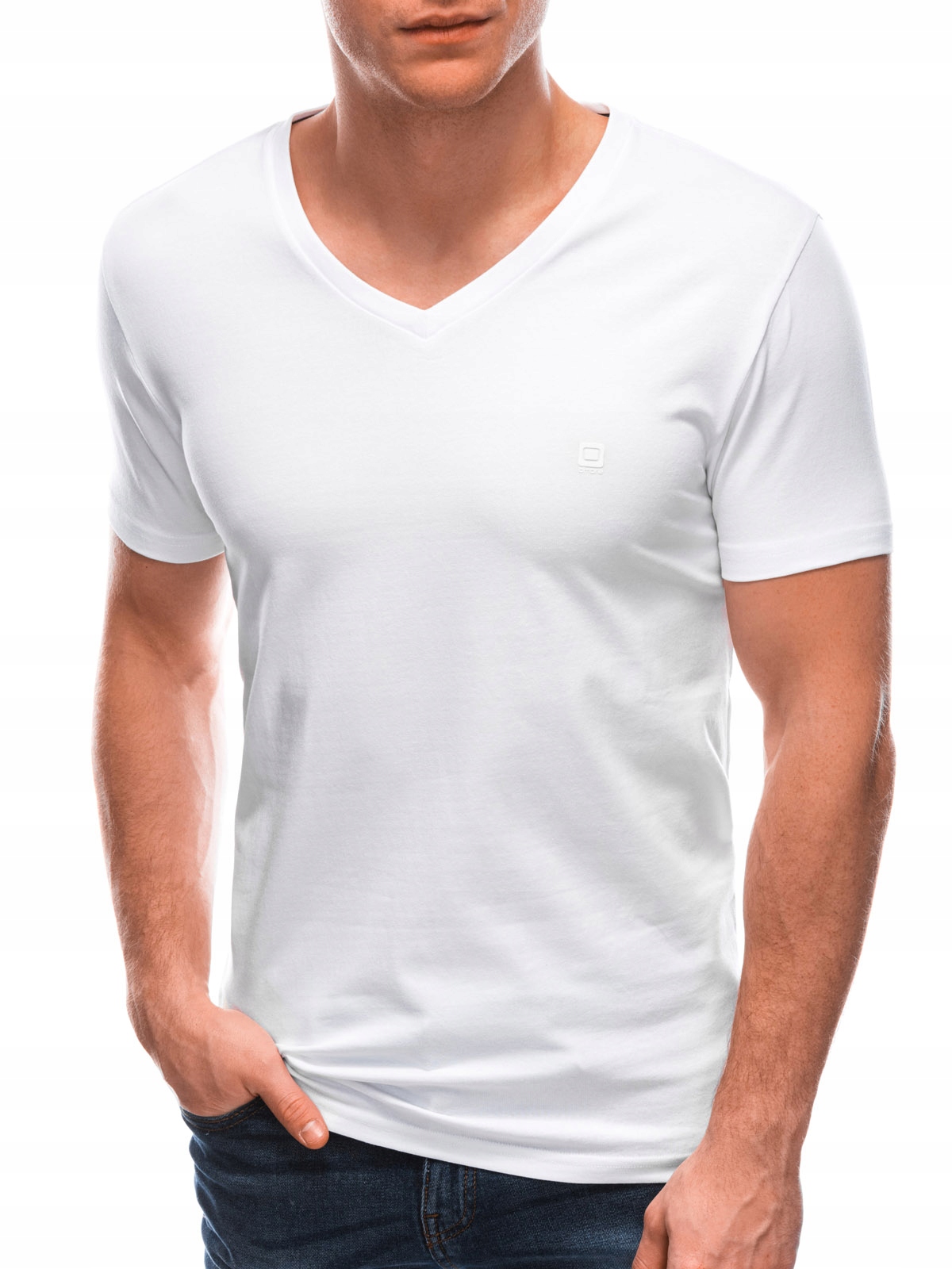 

T-shirt męski z elastanem biały V1 1183S XL