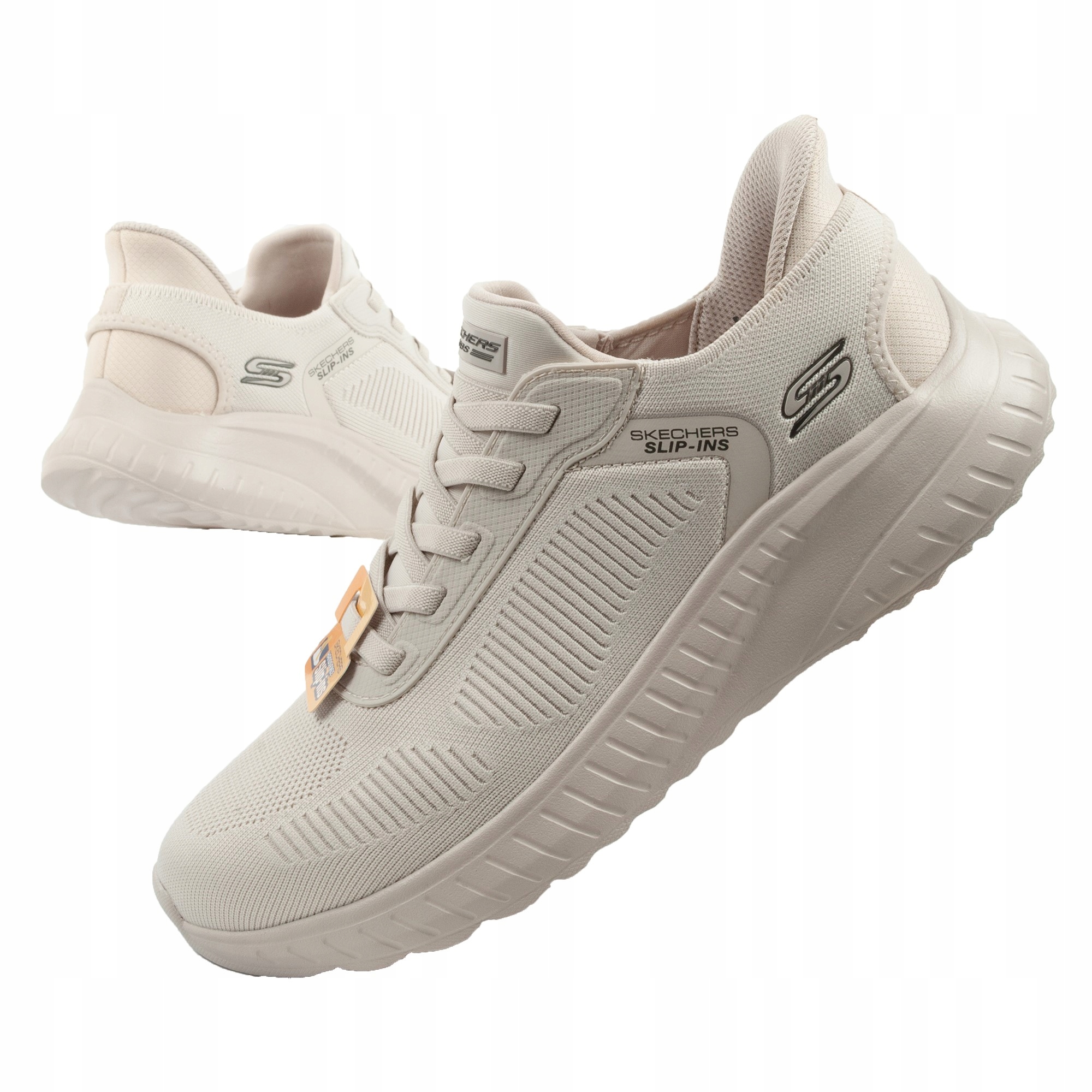 Pánské sportovní boty Skechers Bobs Squad Chaos vel.47,5 Slip-ins ecru