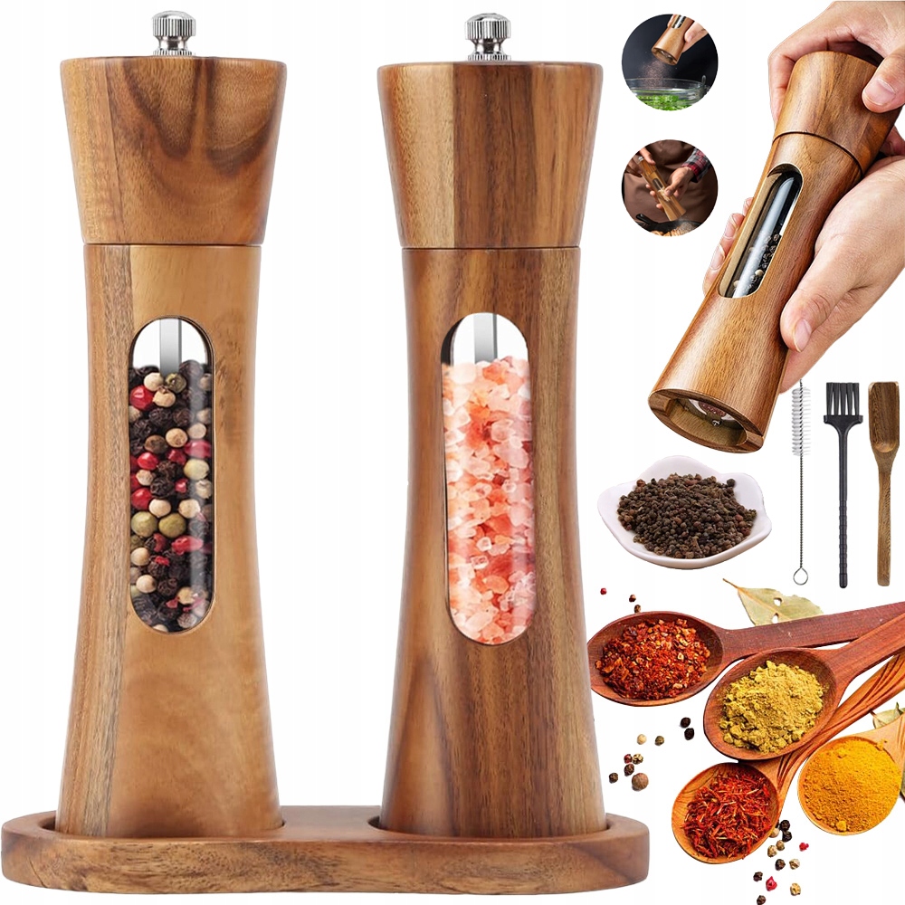 Mlýnek Na Sůl A Pepř, Dřevěné Mlýnky Na Mletí Koření, Ergonomický