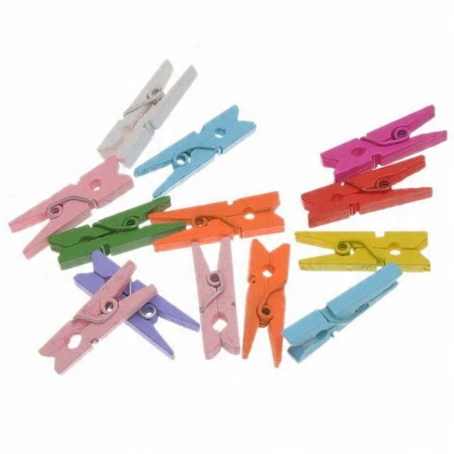 

mini Klamerki drewniane miniaturowe Kolorowe 10szt