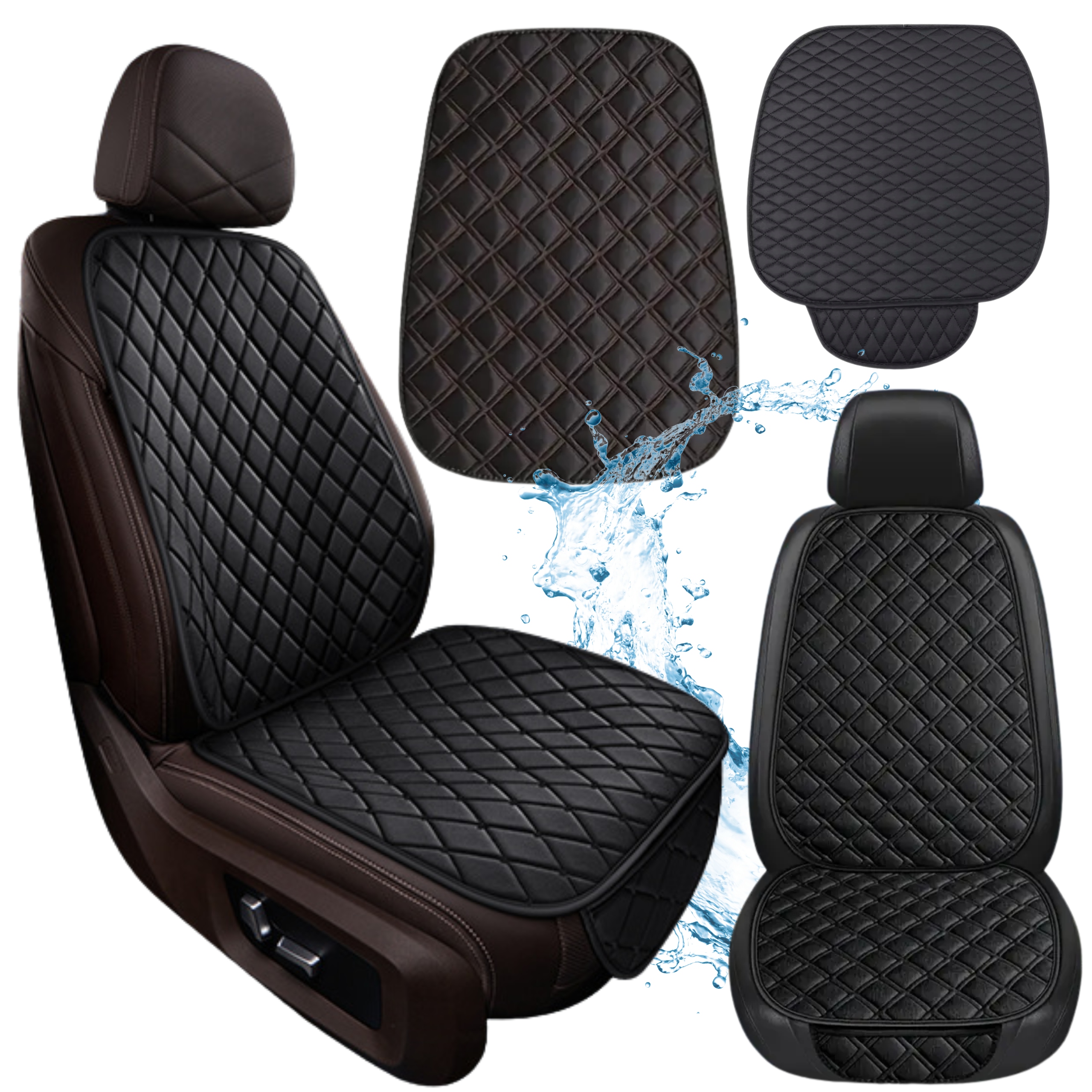 Czarne Pokrowce Na Fotele Samochodowe Oddychające Uniwersalne Zestaw 2SZT