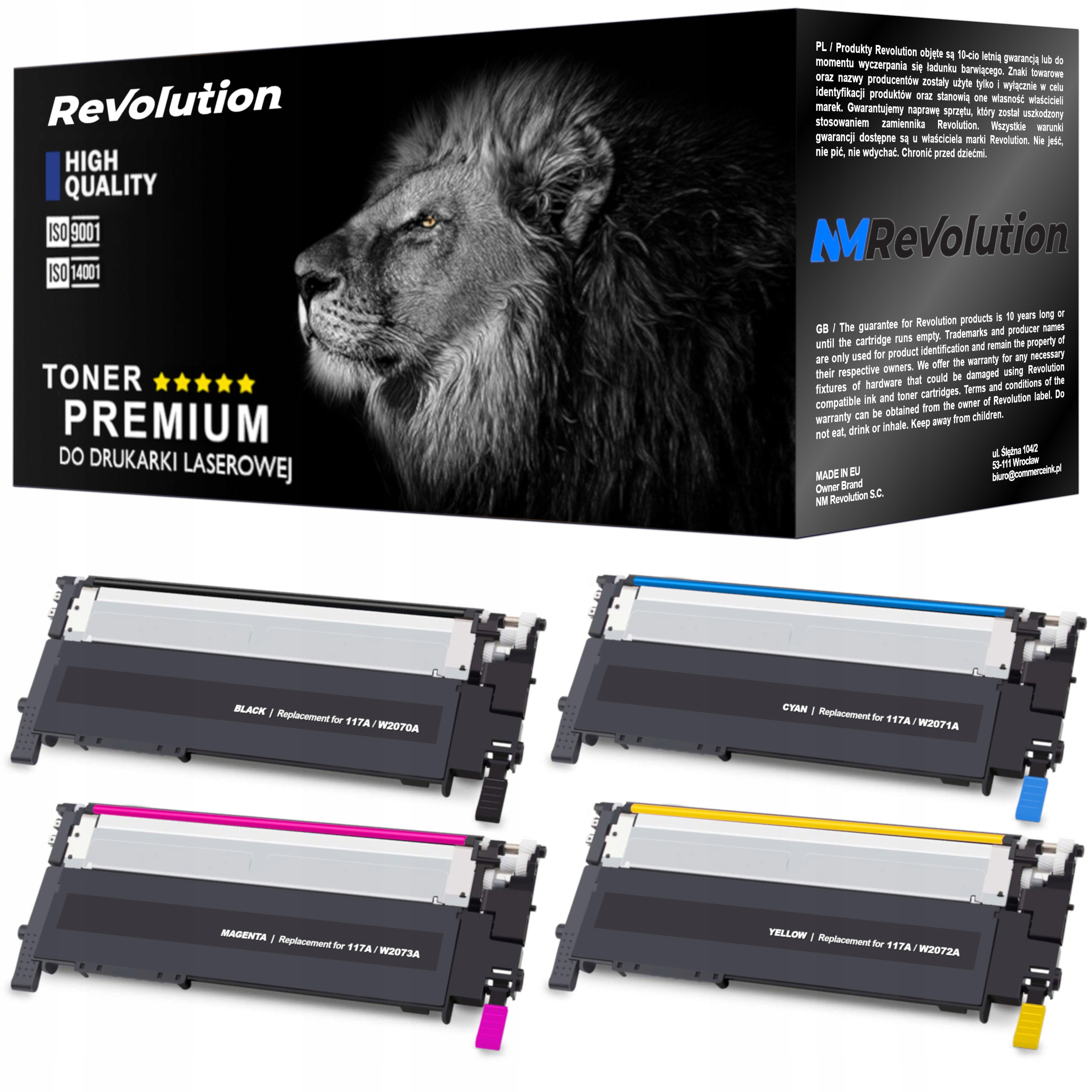 Tonery 117A Do Drukarki Hp Color Laser 150a 150nw Mfp 178nw 179fnw Z Chipem