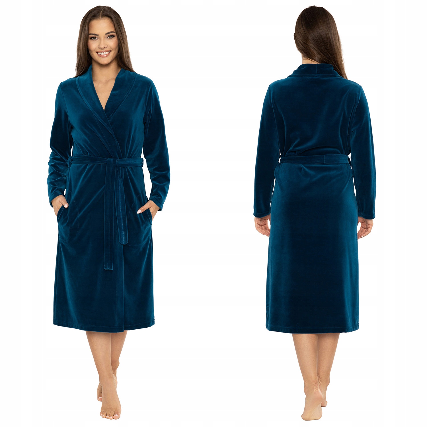 Vivisence 5022 Komfortní dámský tmavě tyrkysový župan XXL