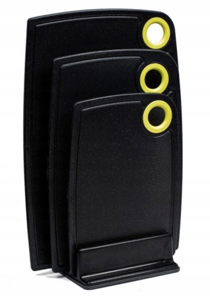 Komplet 3 desek bąble 24x16, 30 x 20, 35 x 24 z podstawką kosmos czarne — 6