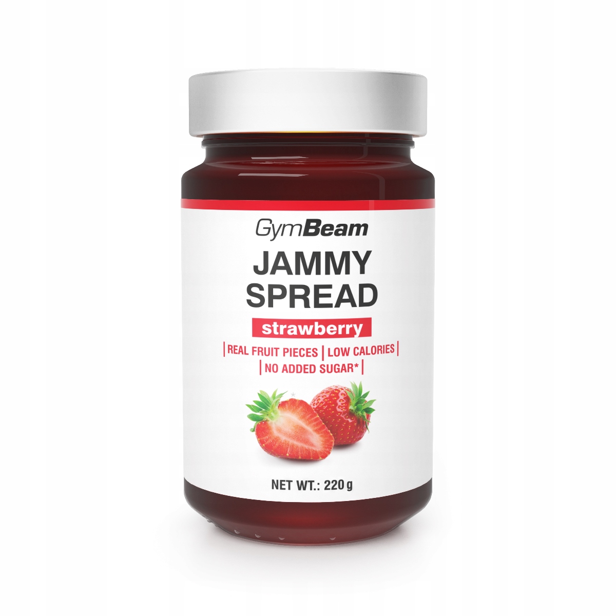 Jammy Spread Džem Bez Cukru A Tuku, Nízkokalorický GymBeam 220 g jahoda