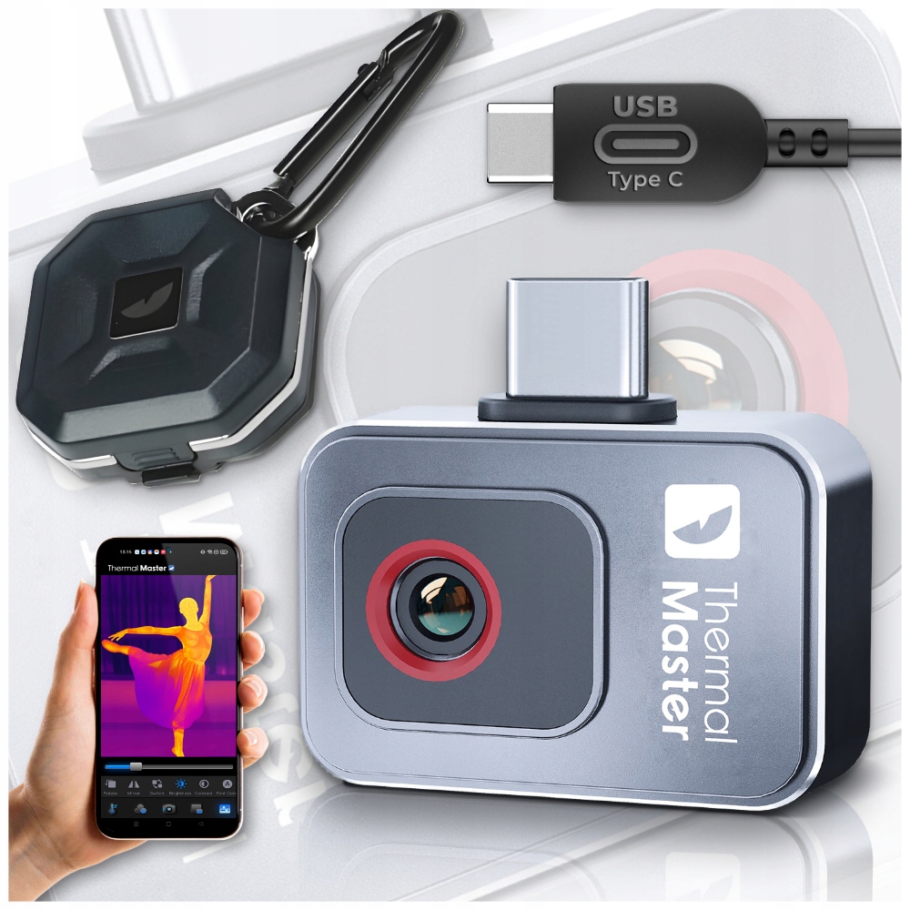 Termovizní kamera Hd 256x192 P2 Thermal Master Miniaturní Usb C Pouzdro