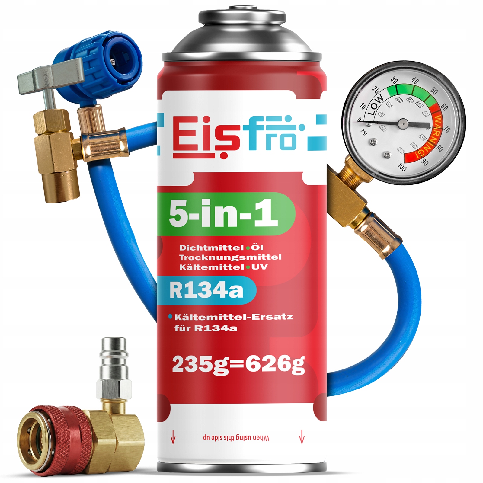 Gaz Pro Klimatizace R134A chladivo 5v1 235g Kabel Adaptér