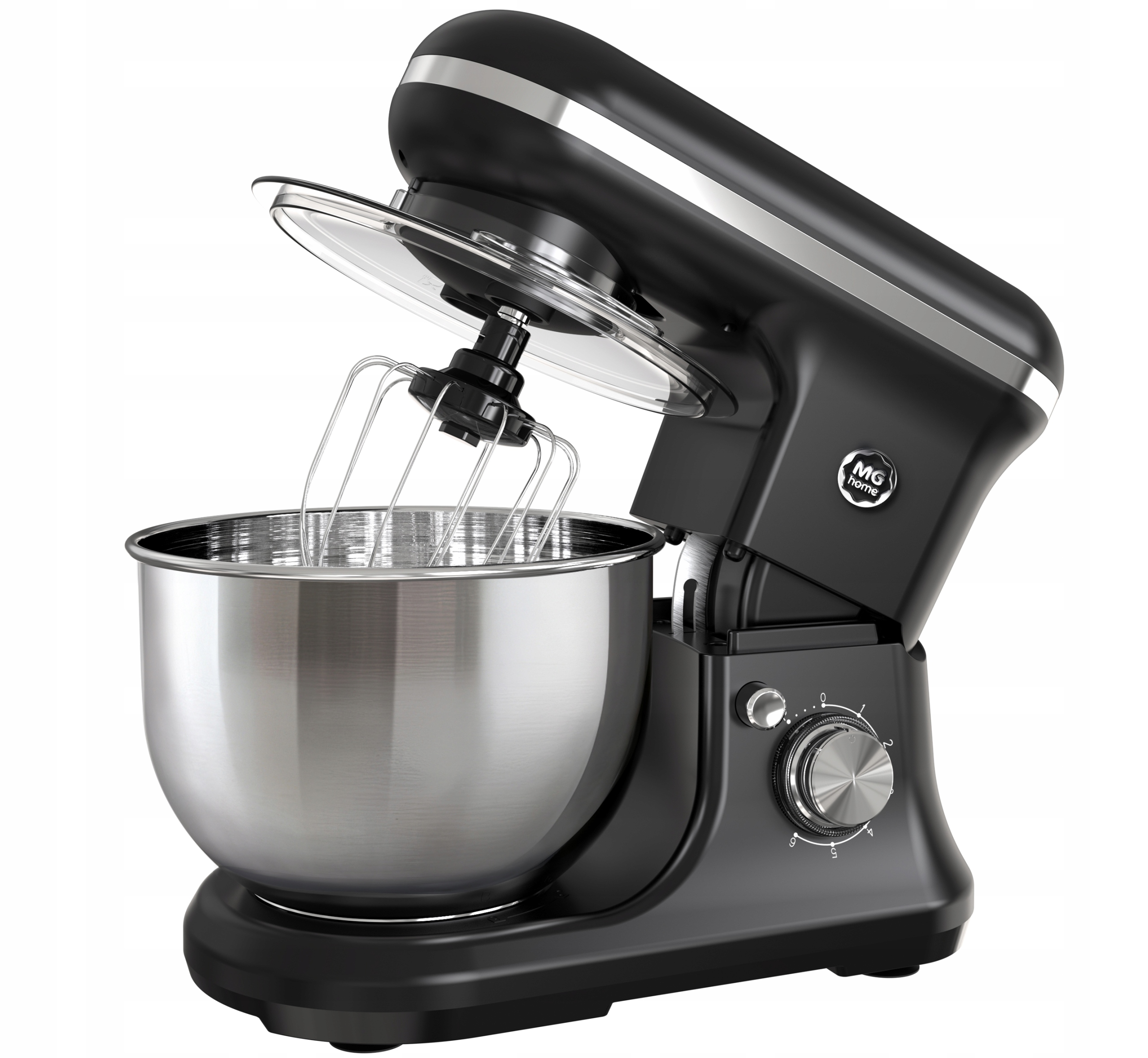 Kuchyňský Mixér Planetární Robot Černý 1200W Prostorný 5L 3 Nástavce Mg Home