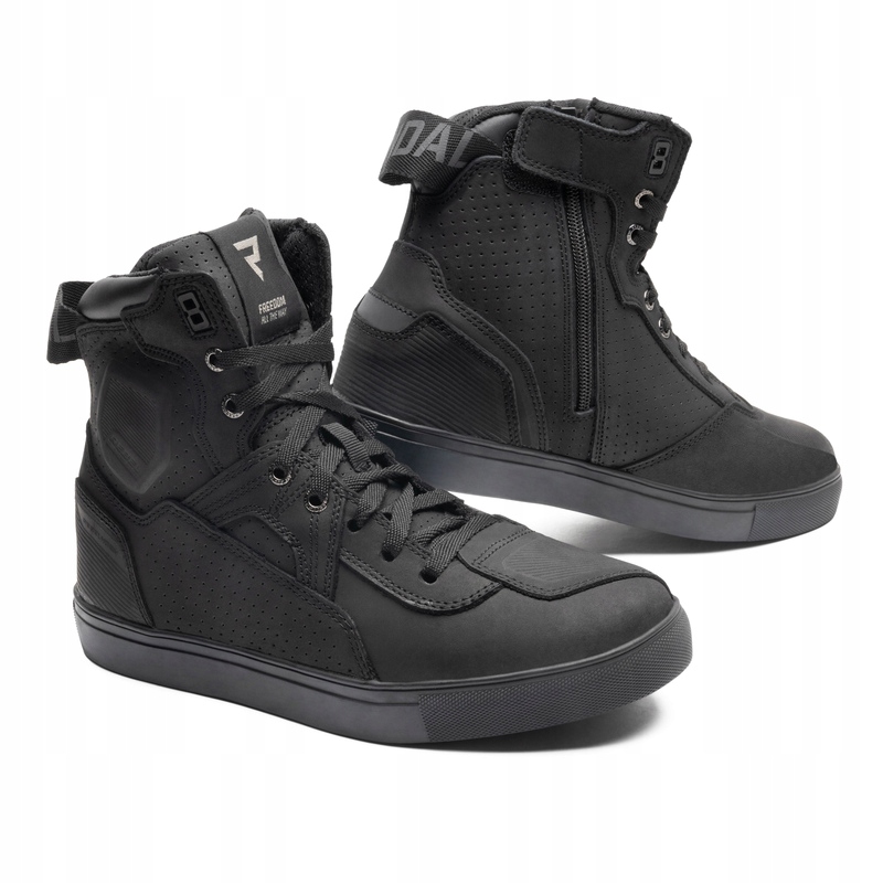 Kožené motocyklové topánky Rebelhorn Vandal Black/Black Sole 47