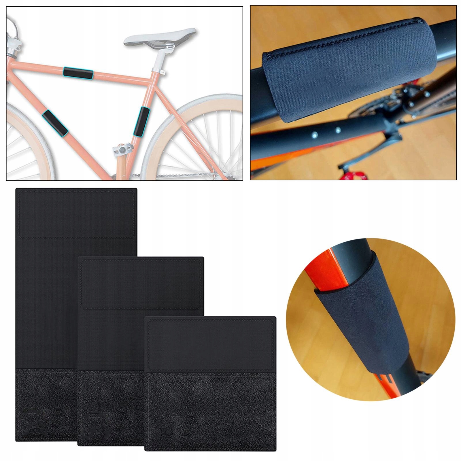 h-3Pcs/Set Neoprene Bike Frame Protector Sheet Marka bez marki