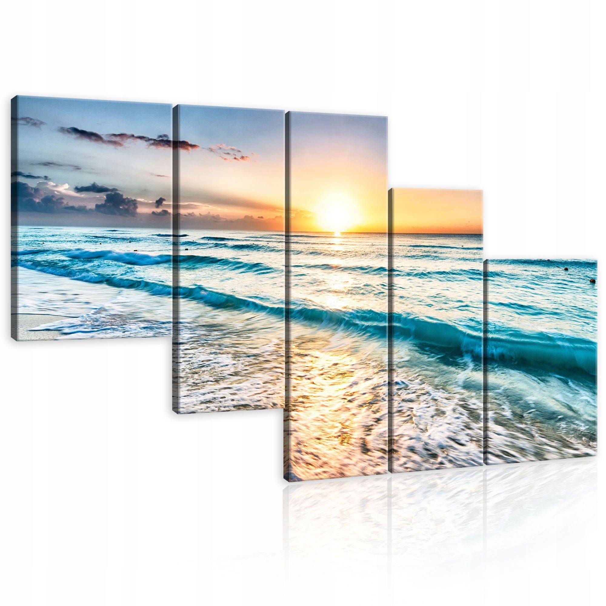Obraz 170x100 Západ slunce pláž oceán vlny moře příroda klid harmonie