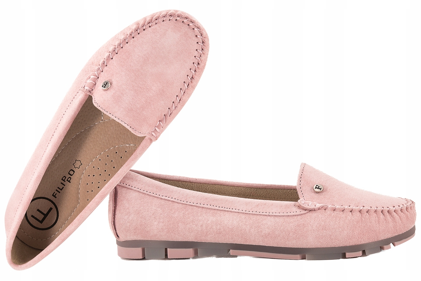 Filippo DP2037 Semišové Mokasíny Dámské Kožené Polobotky j. růžové 40