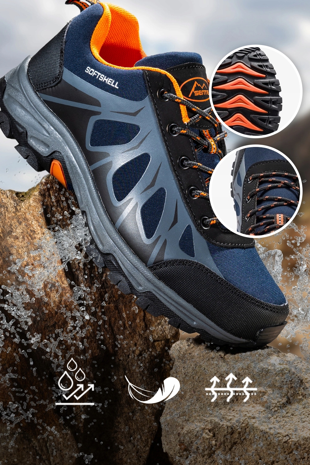 OBUWIE TREKKINGOWE DAMSKIE SOFTSHELL SZNUROWANE POMARAŃCZOWE DODATKI r 40 Oryginalne opakowanie producenta pudełko