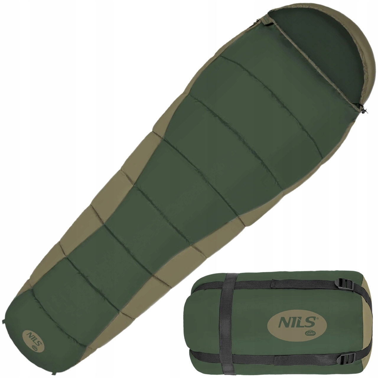 Śpiwór Turystyczny Mumia Nils 190cm Temperatura komfortu: 0 10°C Olive