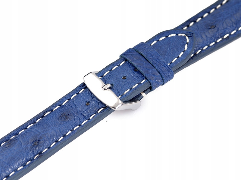 Pásek Na Hodinky Z Pštrosí Kůže Strauss 20 Modrý