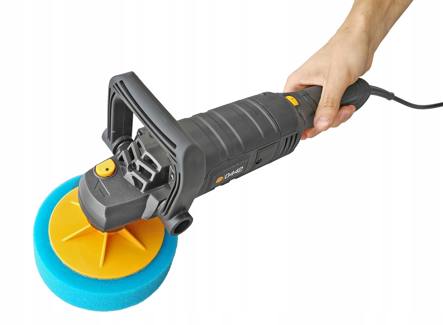 POLERKA SAMOCHODOWA SZLIFIERKA Z REGULACJĄ OBROTÓW + ZESTAW GĄBEK + FILC Waga produktu z opakowaniem jednostkowym 3 kg