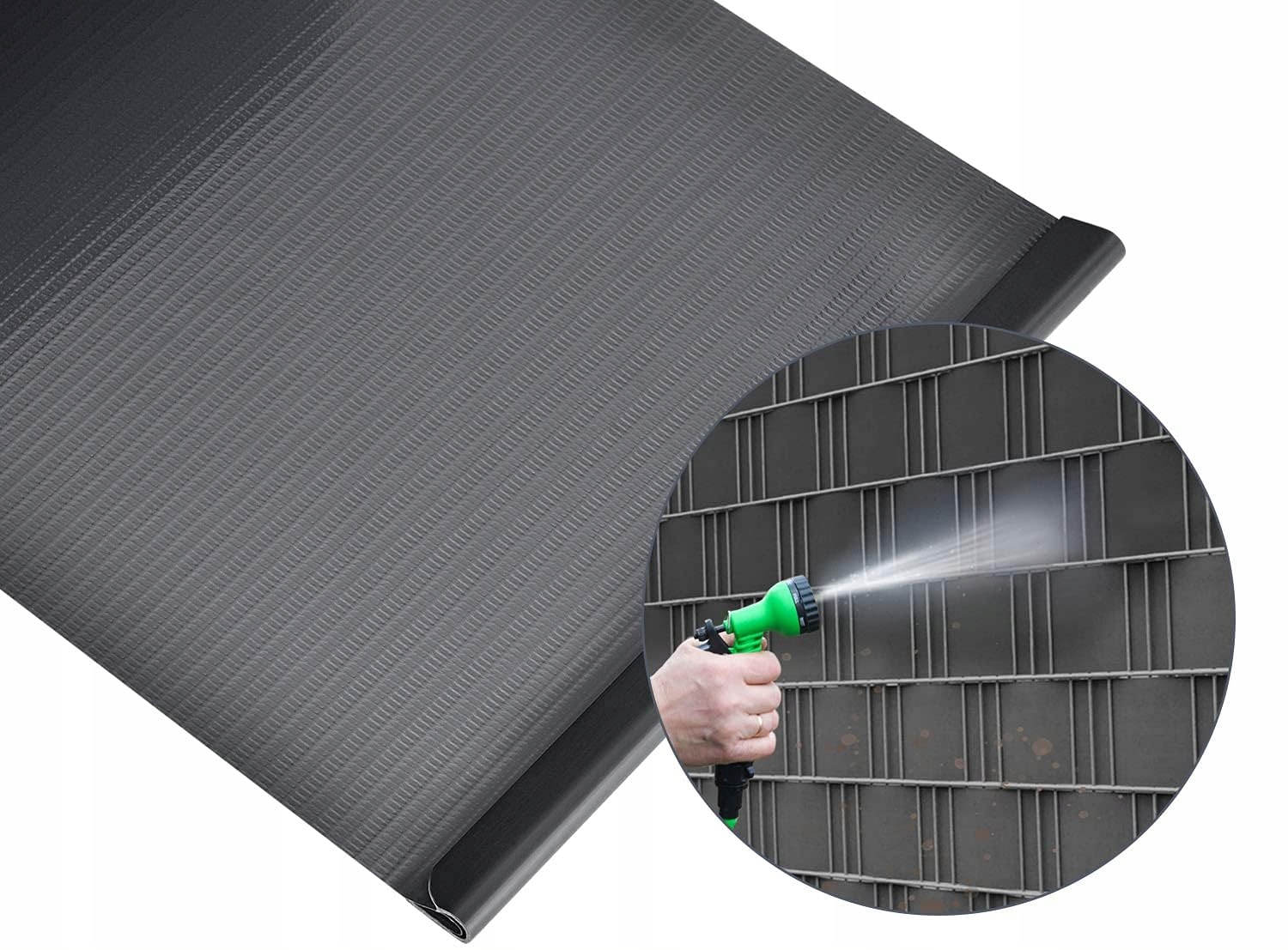 TAŚMA OGRODZENIOWA ANTRACYT 19x35m OSŁONA NA OGRODZENIE PANELOWE PŁOT + UV Długość 35 m