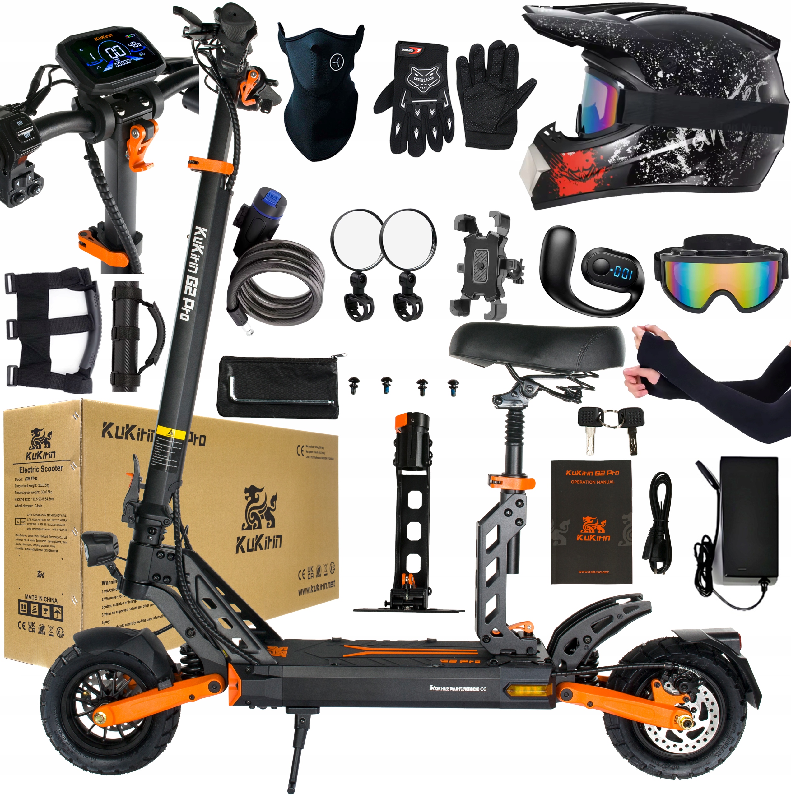 Pojazd elektryczny KuKirin G2 Pro 1000W 48V 15.6AH 45KM/H 58KM +10 Dárek