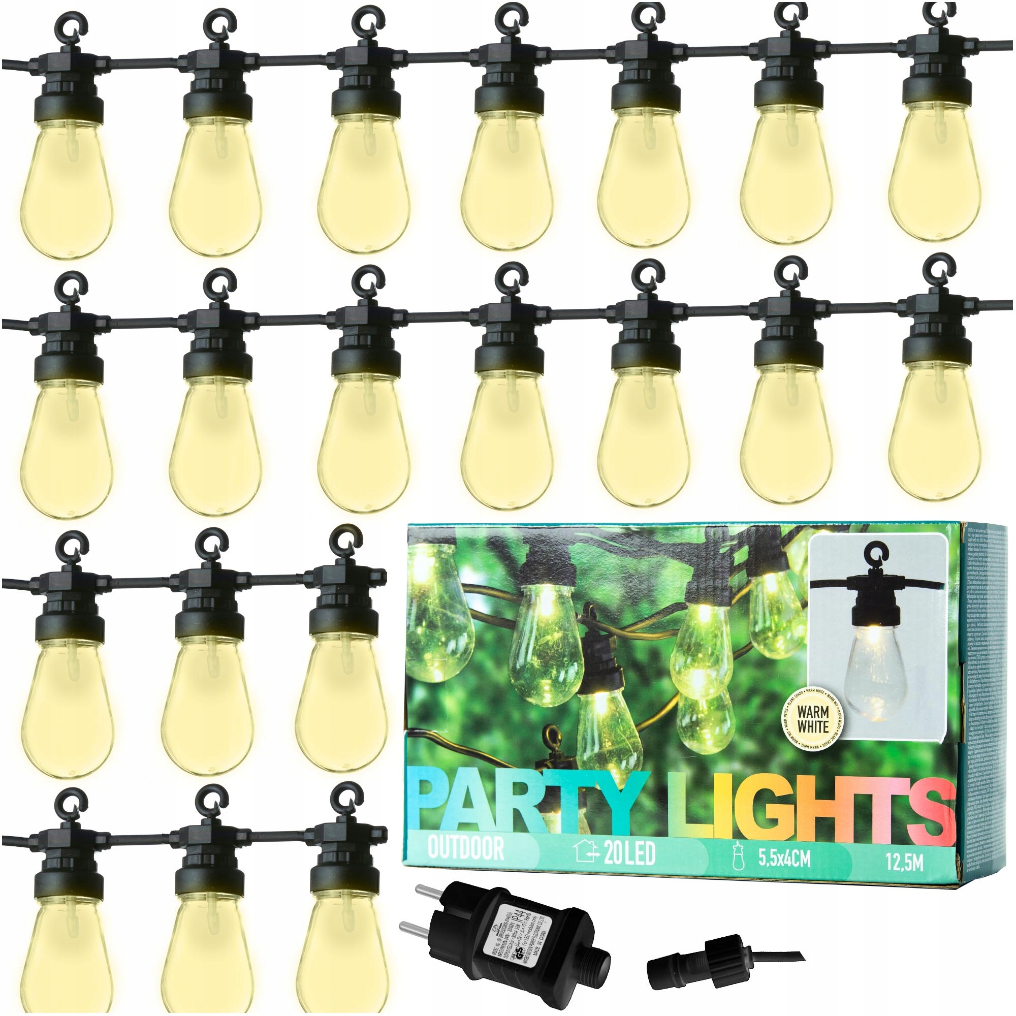 Zahradní Girlanda Zahradní Lampy 20 Led Pro Zahradu Na Terasu 12,5 M