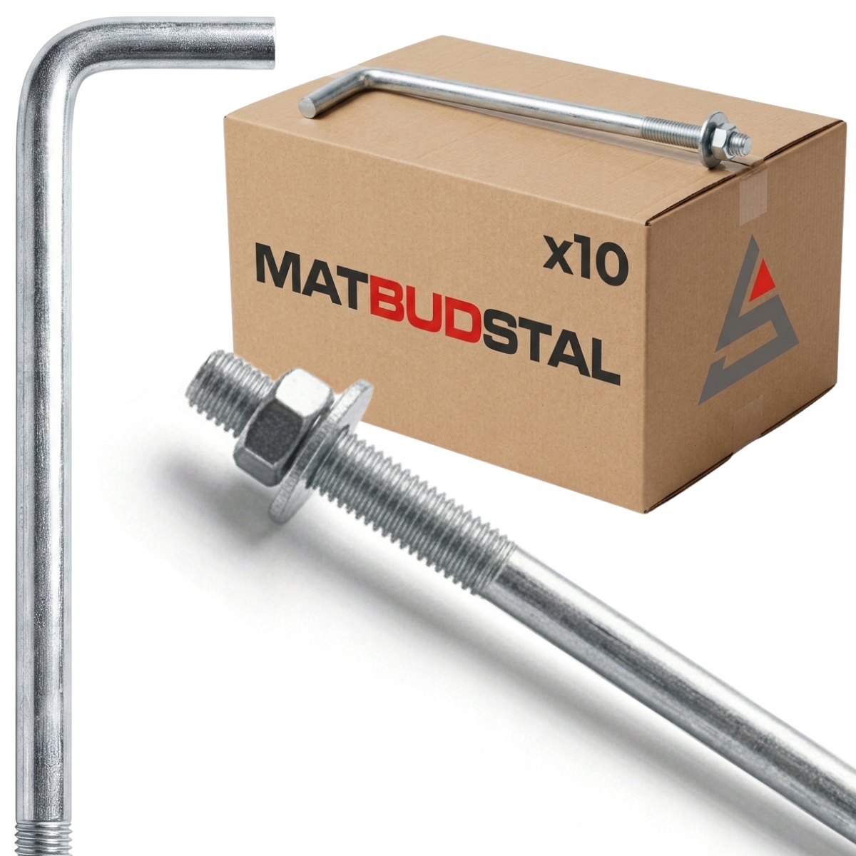 Kotwa śruba do Murłat L 16x450mm Ocynk Mat Kotwy 10 Sztuk