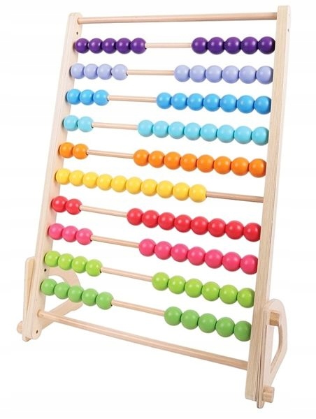 Wielkie kolorowe liczydło drewniane dla dzieci 100 korali Bigjigs Toys 3