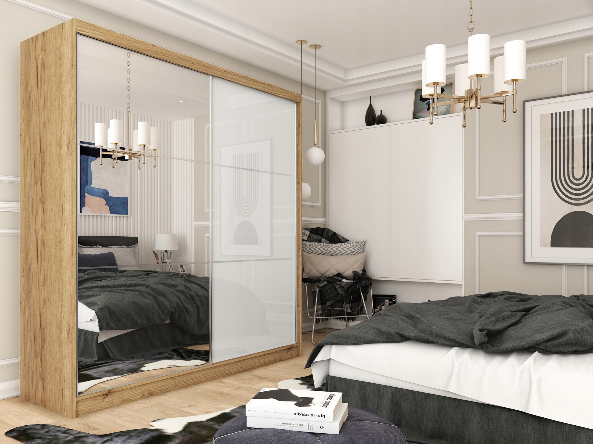 Szafa BERGEN 160 cm *fronty połysk* Kolor mebla dąb artisan