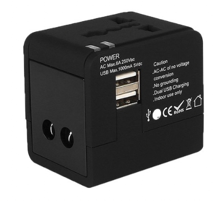 

Adapter Turystyczny Ładowarka 2x Usb Uk Eu Us Au