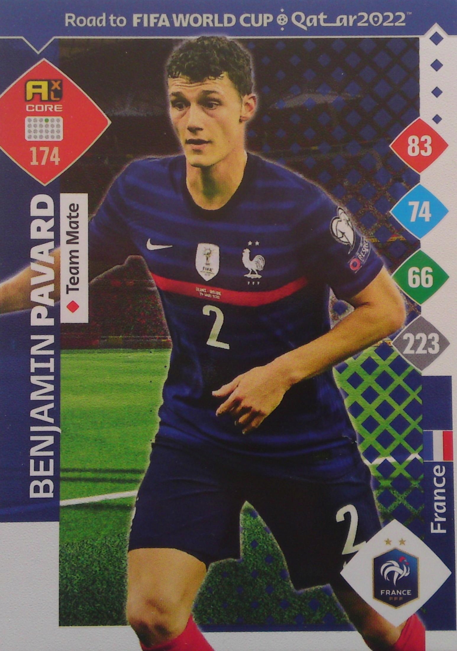 Panini Road Fifa World Qatar 2022 Team Mate Benjamin Pavard 174