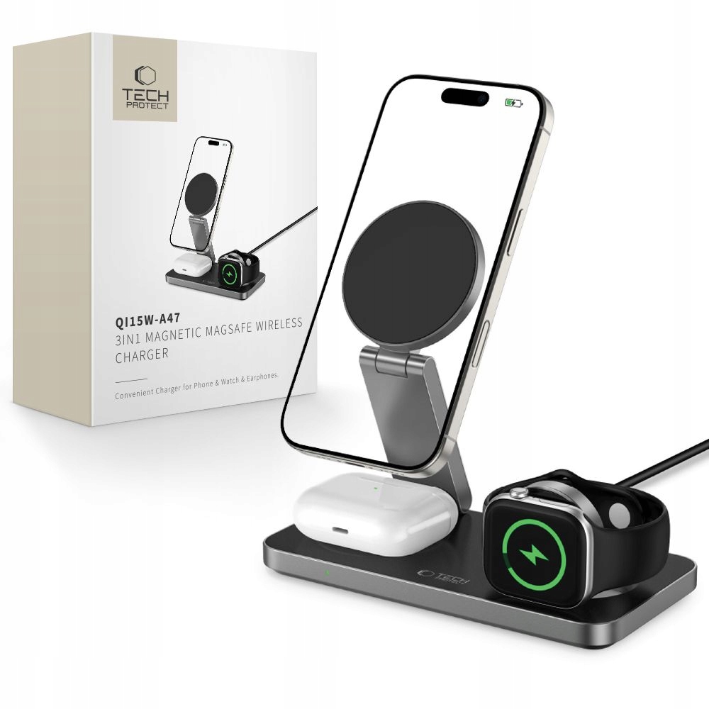 Bezdrátová Nabíječka 3V1 Magsafe 15W Pro Iphone Apple Watch Airpods
