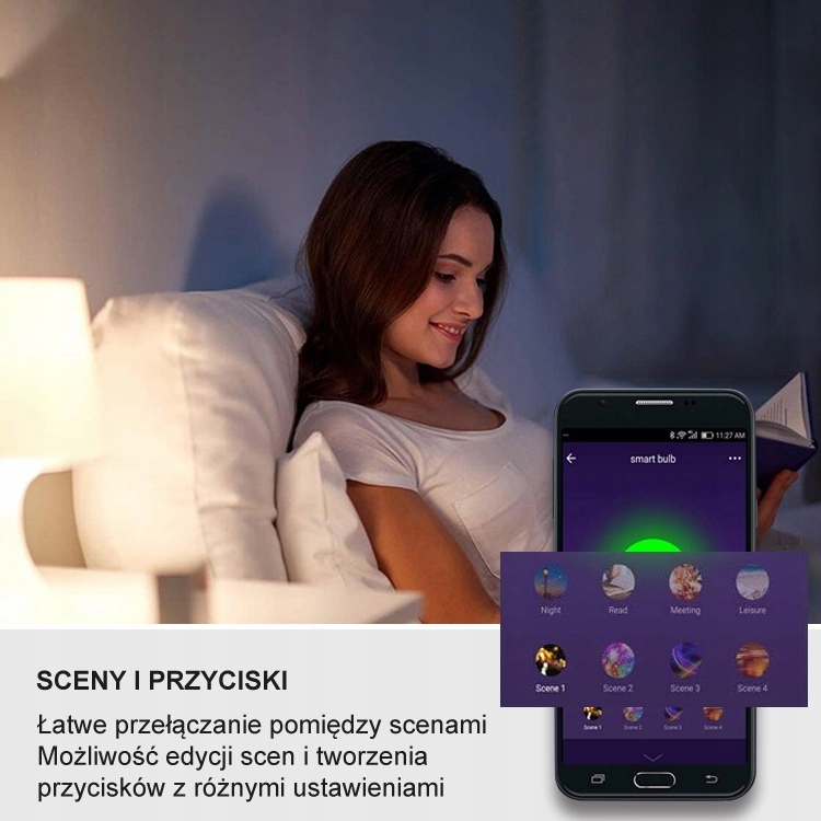 Smart Home Żarówka LED E27 WiFi TUYA 9,5W RGB 2szt Napięcie 230 V