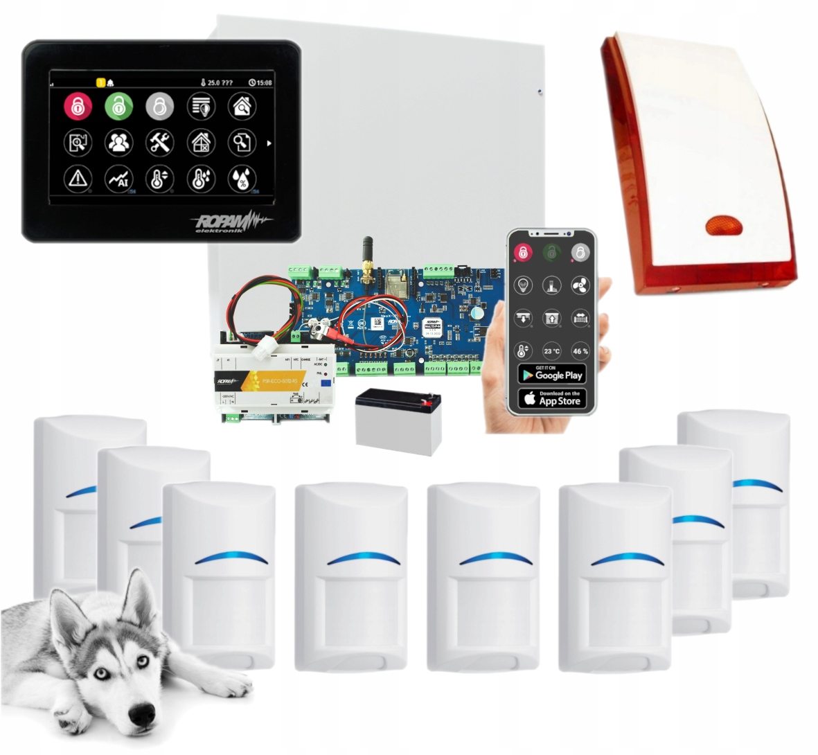 System Alarmowy Ropam Neo 8BOSCH Pet 20kg Wifi App