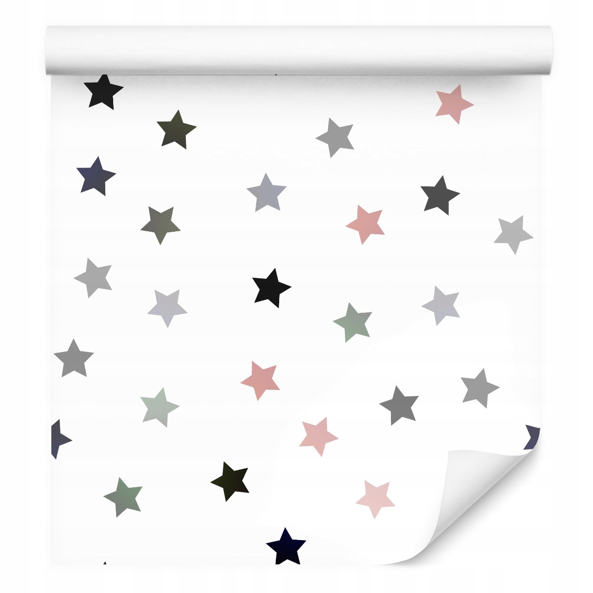 Tapeta do dětského pokoje s hvězdami na bílém pozadí