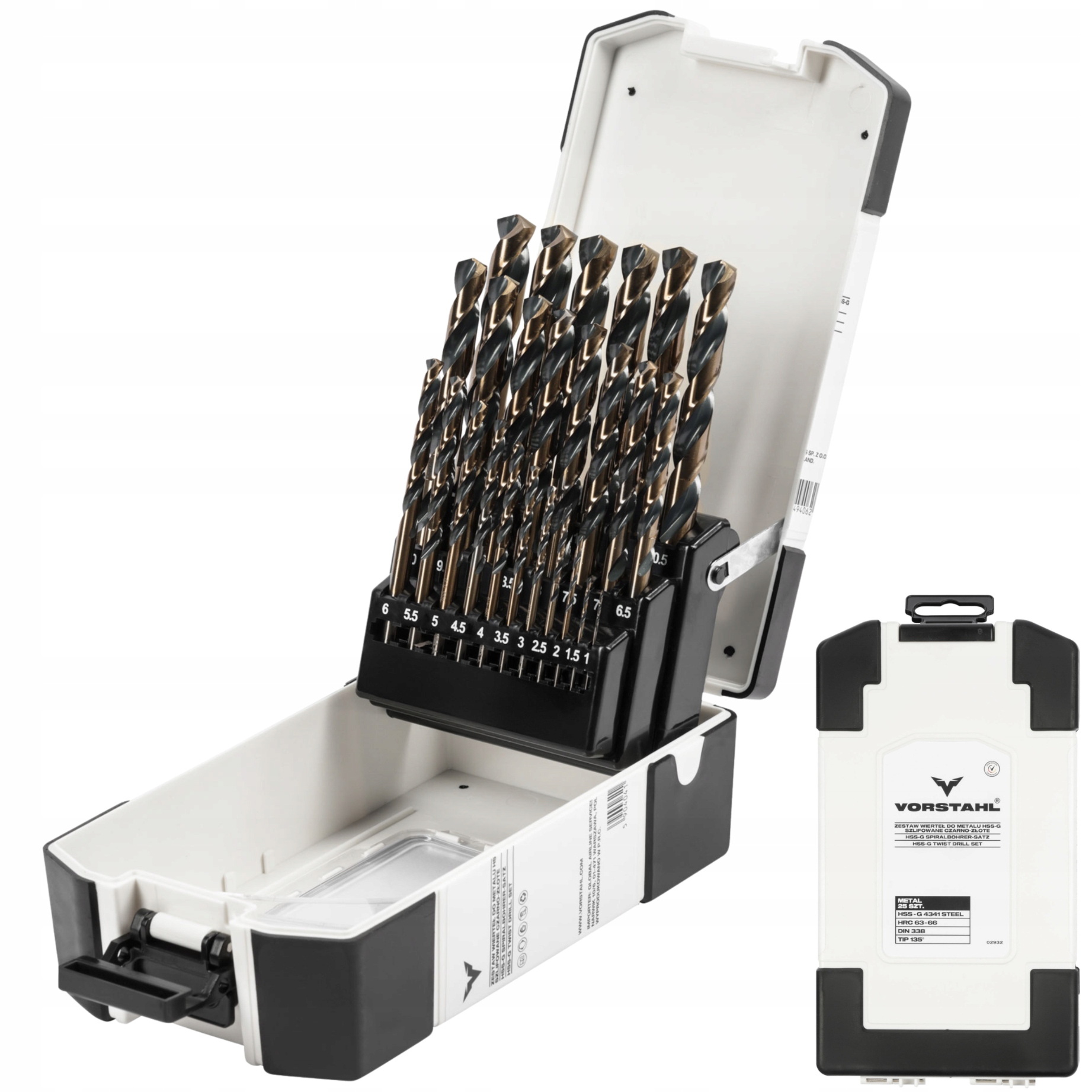 Zestaw wierteł do metalu Hss-g szlifowane kpl. 25 szt 1-13mm Vorstahl