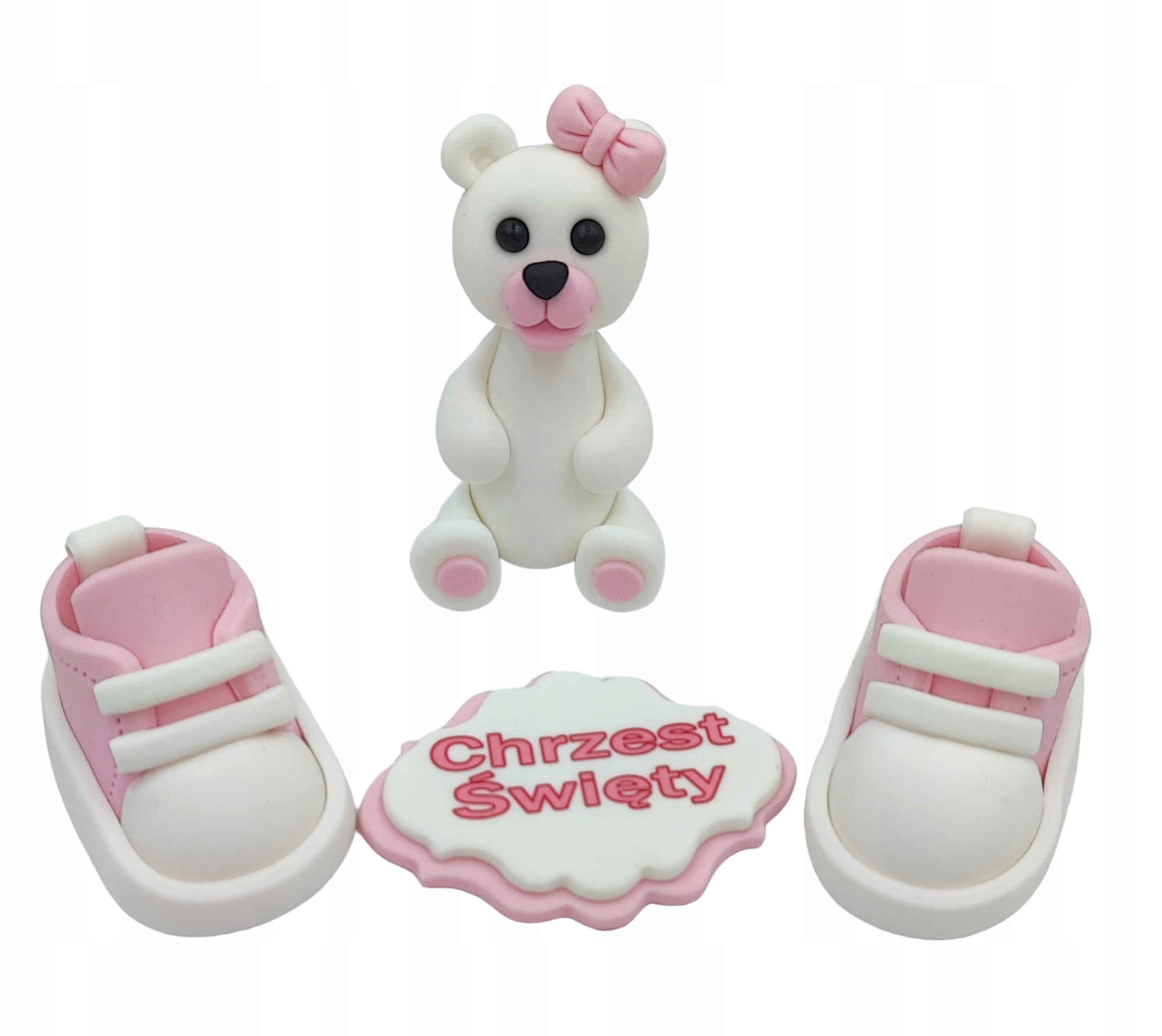 Levně Cukrová Sada Růžový Křest Medvídek Botičky na dort