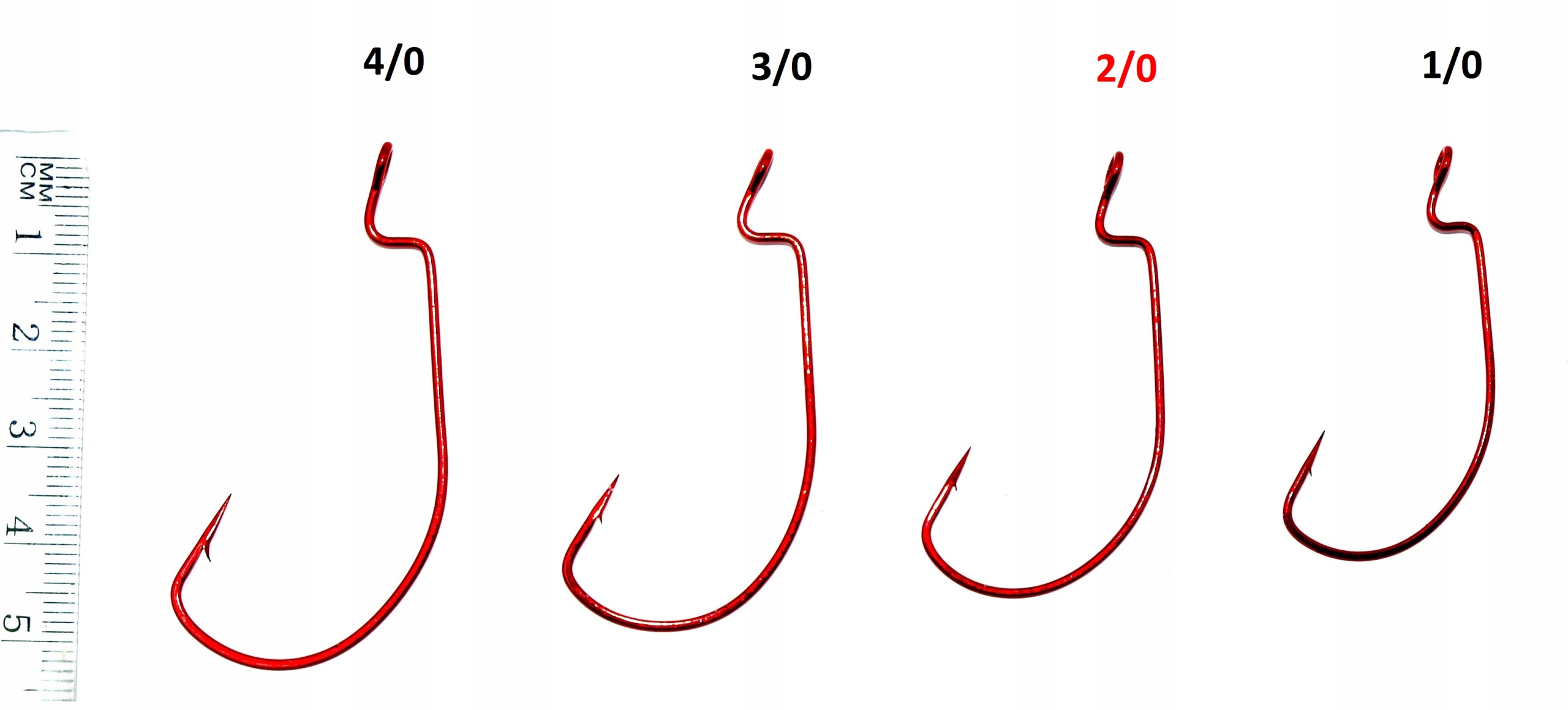 Haczyki Offset 4szt. Red roz.2/0 haczyk Fanatik