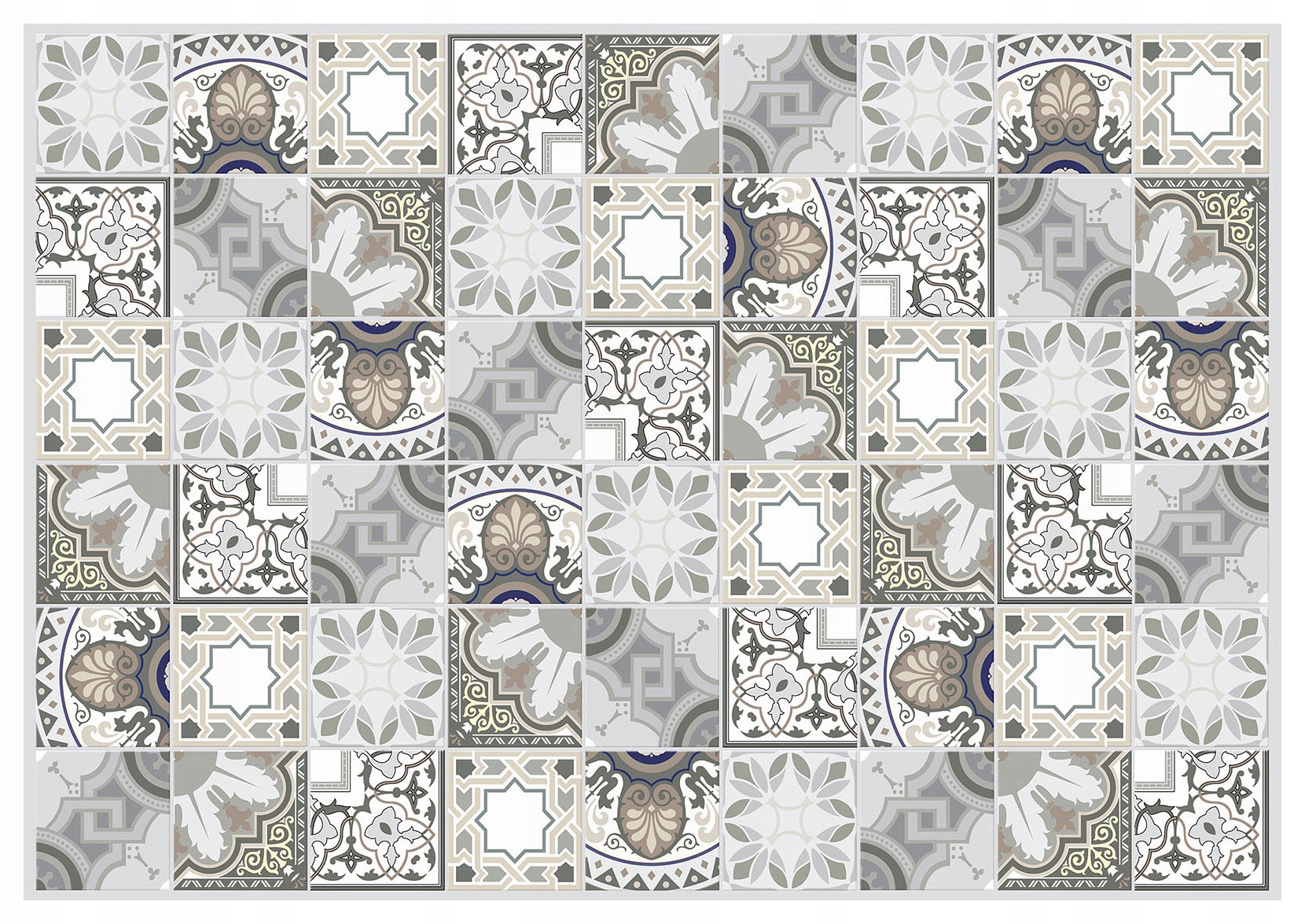 Vliesová fototapeta Vintage Květinová geometrie Dlaždice 368x280 lepidlo