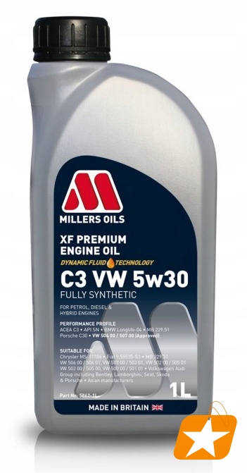 Millers Oils Xf Premium C3 Vw 5W30 1L