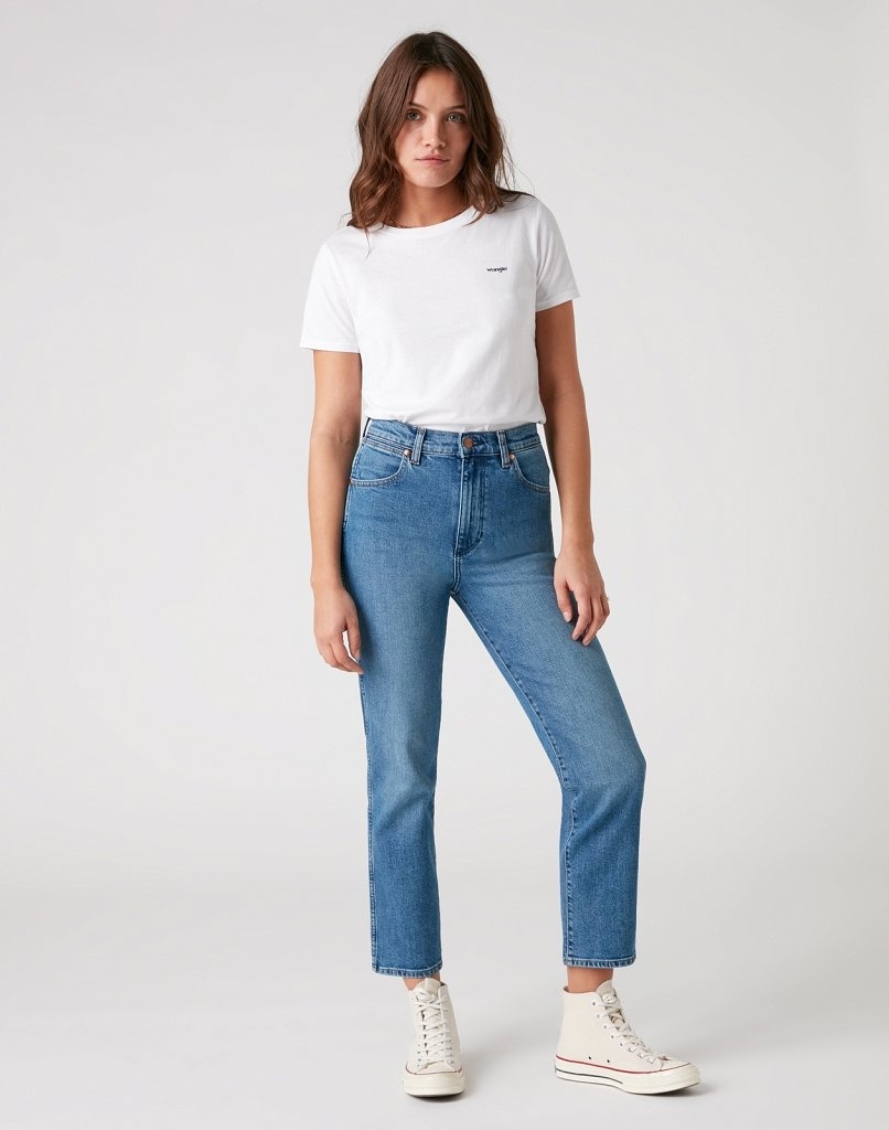 Wrangler Dámské Džíny Vysokého Střihu Rovné Modré 30/32 6FA